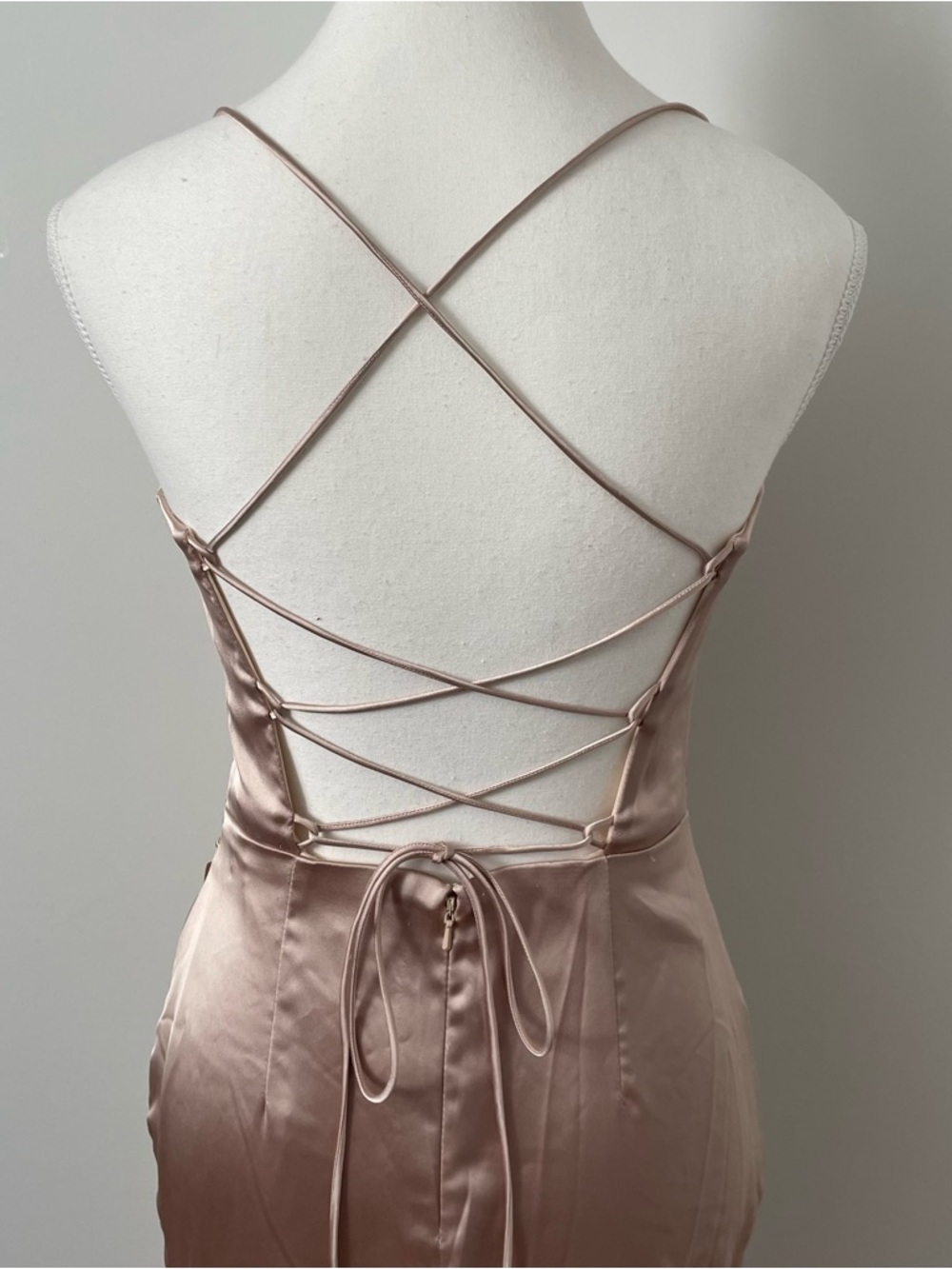 Ladavine by Cinderella Davine 7483 Satin Corset Gown Dress Prom Champagne Size 6 - Picture 10 of 13